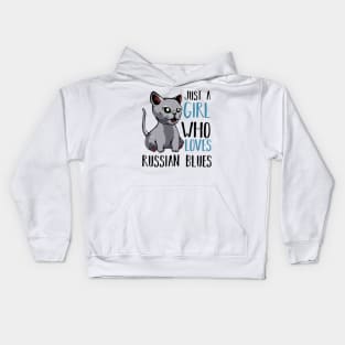 Russian Blue Cat Kids Hoodie